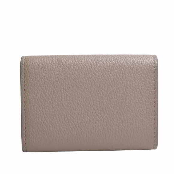 Saint Laurent Leather Tiny Wallet Tri-fold Compact Wallet Beige - Picture 2 of 8